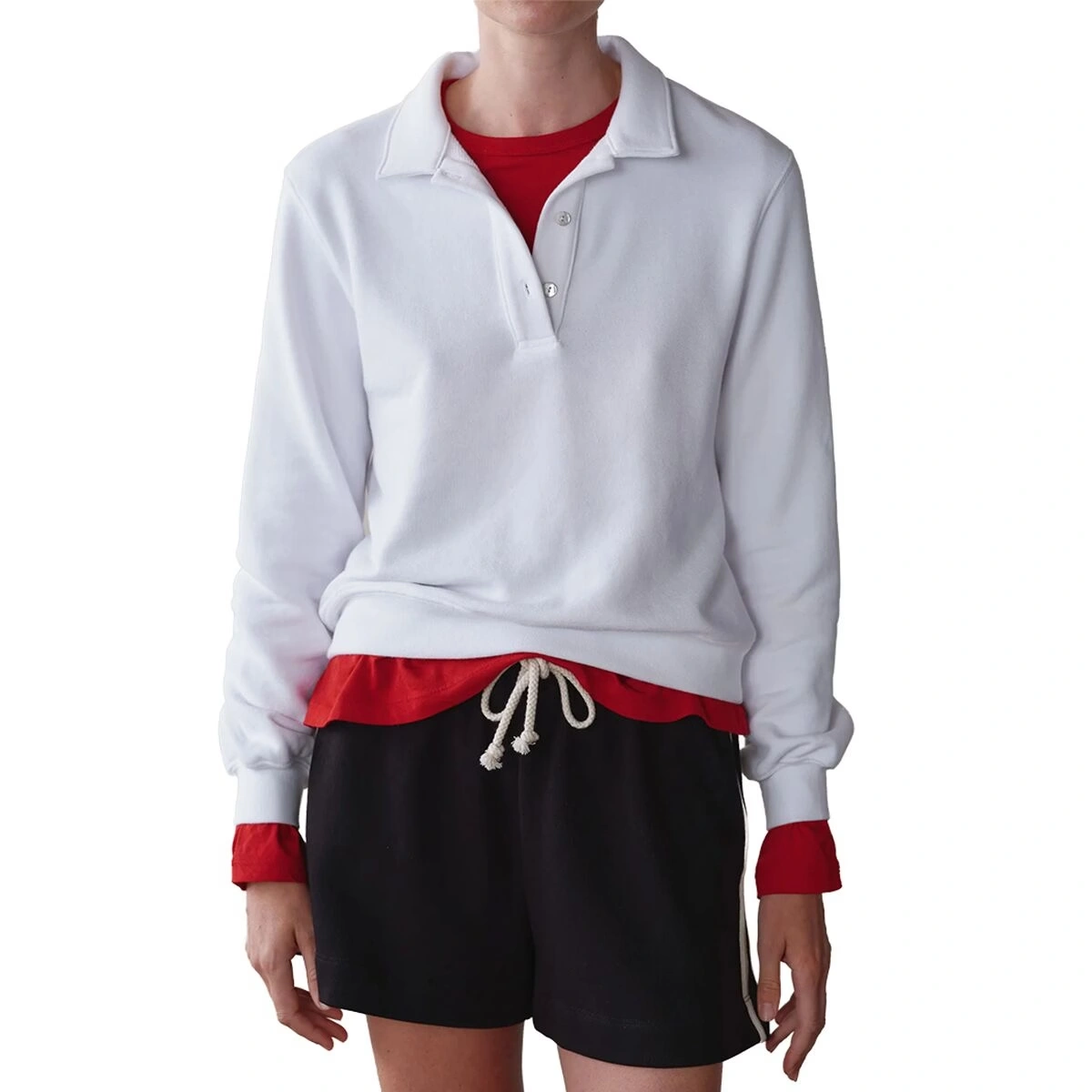 The Eco-Terry Polo Sweatshirt - Women's 1 The Eco-Terry Polo Sweatshirt - Women's