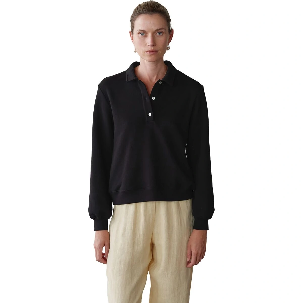 The Eco-Terry Polo Sweatshirt - Women's 3 The Eco-Terry Polo Sweatshirt - Women's
