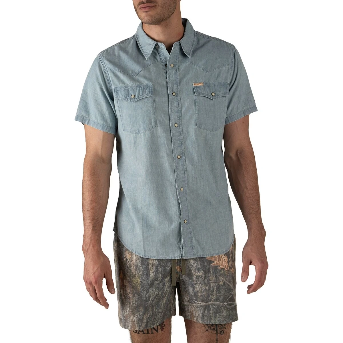 The Wyatt Pearl Snap SS Denim Shirt - Men's 1 The Wyatt Pearl Snap SS Denim Shirt - Men's